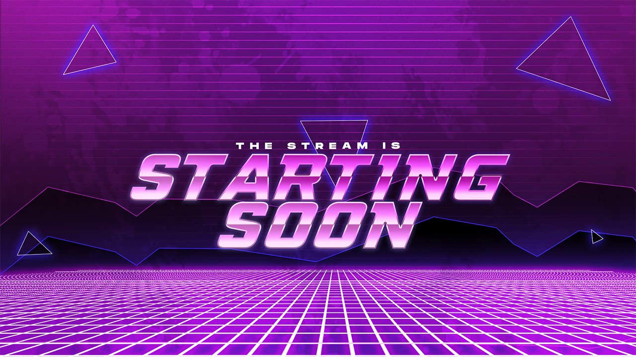 free retro synthwave starting soon screen