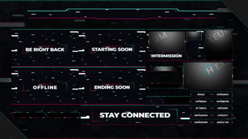 glitch twitch overlay package stream layout