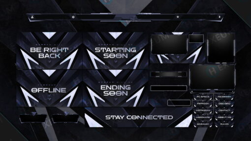 Black Twitch Overlay layout