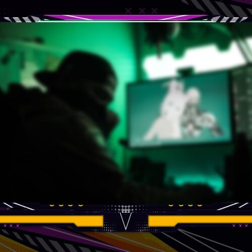Purple and Yellow Webcam Overlay