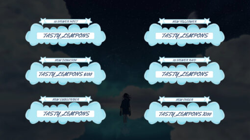 Cute Blue Twitch Alerts