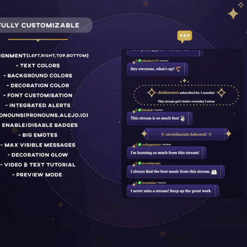 image depicting the customisation options of the chat widget